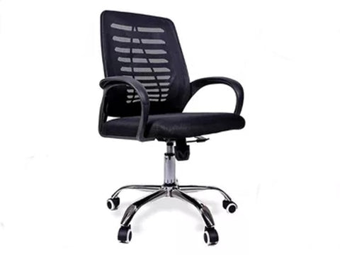 SILLA OPERATIVA MESH NEGRA BASE METALICA