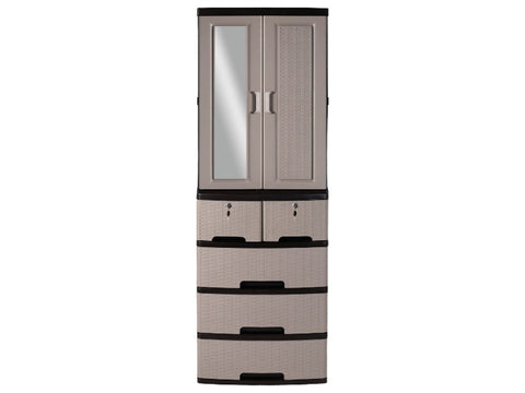 ARMARIO FORTE RATTAN 3N CON LLAVIN COCOA PLASTIMAS