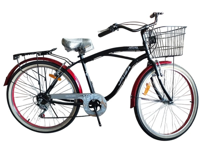 JAISA #26 MEN'S CRUISER BIKE W/GEARS BLACK/RED