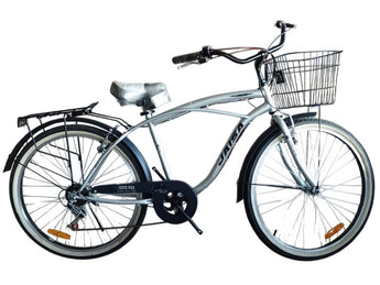 JAISA #26 MEN'S BEACH CRUISER BIKE GRAY/BLACK W/GEARS