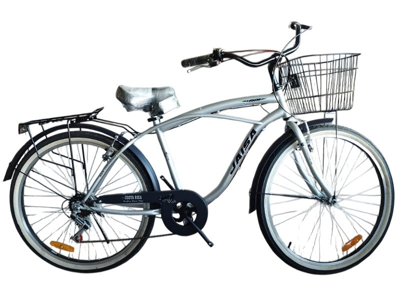 JAISA #26 MEN'S BEACH CRUISER BIKE GRAY/BLACK W/GEARS