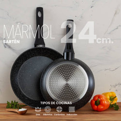 SARTEN MONIX MARMOL NEGRO 24CM