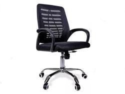 SILLA OPERATIVA MESH NEGRA BASE METALICA