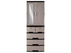 ARMARIO FORTE RATTAN 3N CON LLAVIN COCOA PLASTIMAS