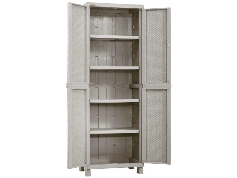 LARGE PANTRY-STYLE CABINET RIMAX RATTAN TAUPE