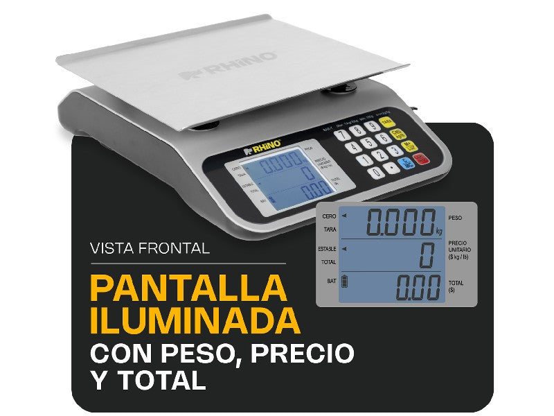RHINO BAR-7 WEIGHT-PRICE SCALE 30KG/2G
