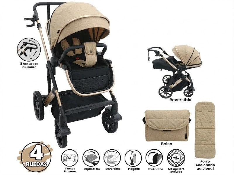 STROLLER P/BABY BEBESITOS ALASKA1 BEIGE