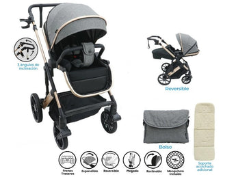 BABY STROLLER BEBESITOS ALASKA2 GREY