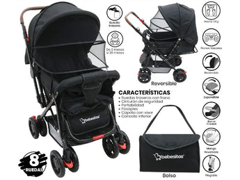 STROLLER P/BABY BEBESITOS BOSTON3 BLACK