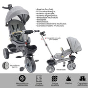 TRICICLO PARA NIÑO GRIS BEBESITOS EML 1026