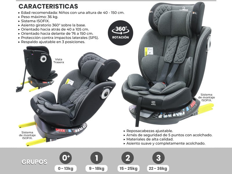 BABY CAR SEAT BABYSITOS LD1 DARK GREY