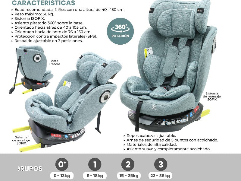 BABY CAR SEAT BEBESITOS LD4 LIGHT GRAY