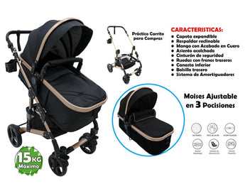 STROLLER FOR BABY BEBESITOS MILAN7 BLACK