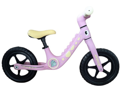 BICICLETA 12 BALANCE DINOSAURIO ROSADO DE NYLON