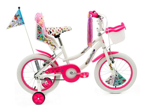 BICICLETA 12 INFANTIL FANTASY MUJER BLANCO/FUCSIA