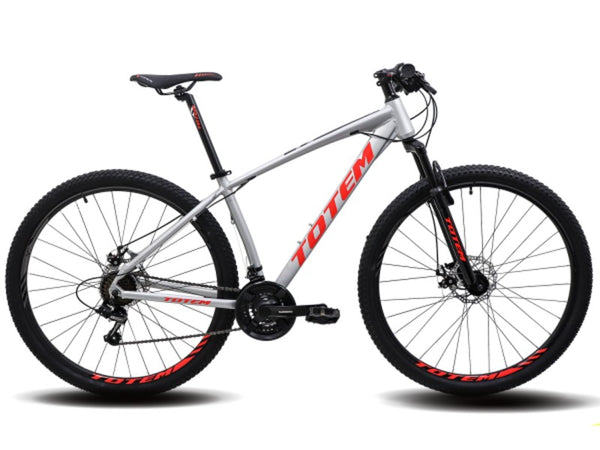 BICICLETA 29" TOTEM T7 7V. 17" M. GRIS CLARO/ROJO