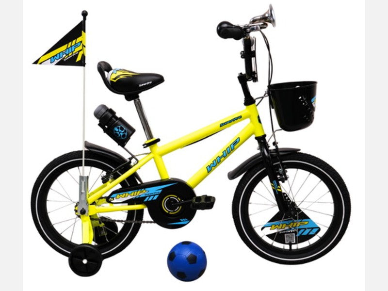 16-INCH CHILDREN'S BIKE SP WHIP MEN'S NEON YELLOW/BLUE