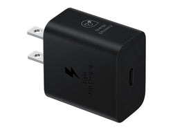 CARGADOR PARED BLACK 25W SAMSUNG TYPE-C DUAL SIN CABLE
