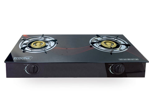 COCINA ECOCINA QH-A2V 2Q ACERO INOX Y VIDRIO