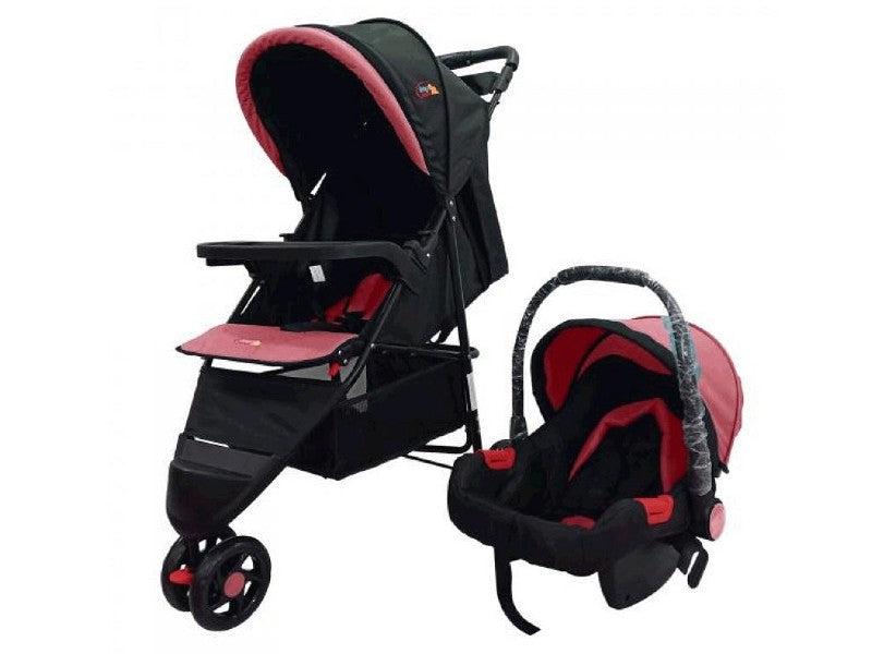 PINK/BLACK 3-WHEEL STROLLER FDAH253BP W/CARRIER