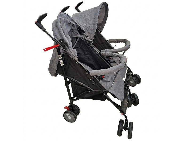 TWIN STROLLER GREY WONDER BABY JB212