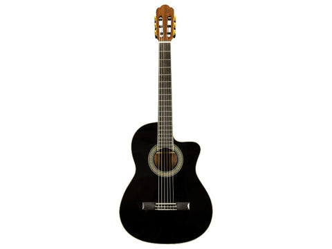 GUITARRA ELECT-CLASICA 39" HOLMER GLC236CEQ-BK NEGRA