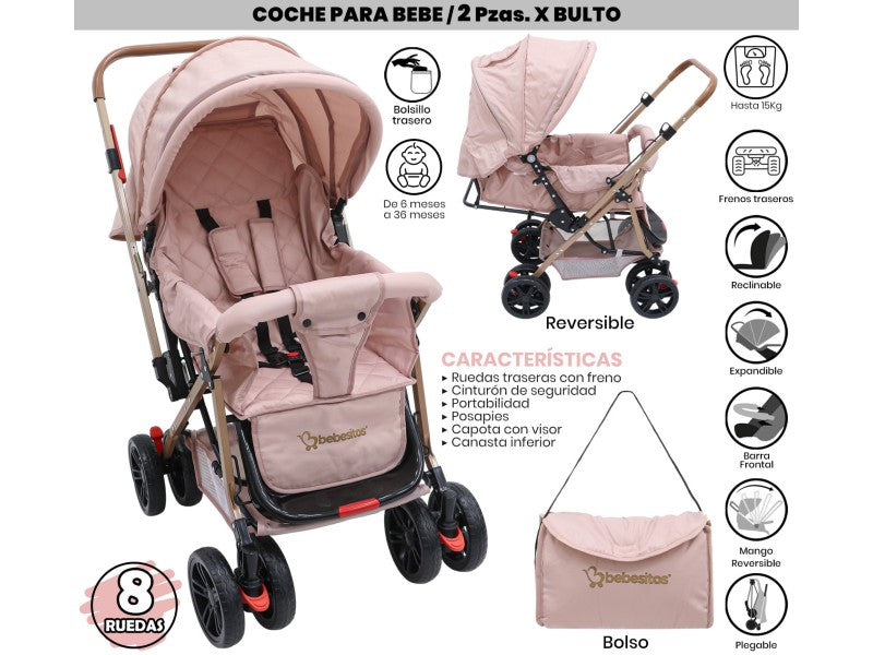 STROLLER FOR BABIES BEBESITOS KATIA1 PINK