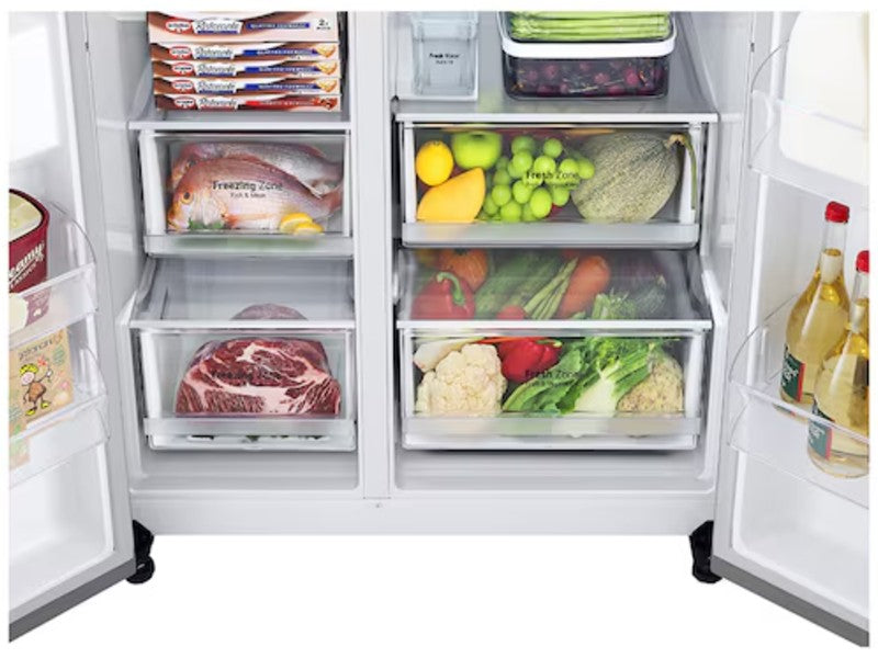 LG VS27GNID 27PC Side-by-Side Refrigerator, Silver
