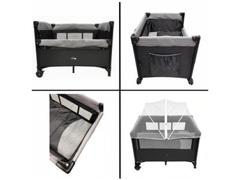 PLAYPEN BASSINET CO-SLEEPER PLAY YARD LINK GRAY/BLACK