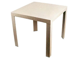 MESA COLPLAST CUADRADA CORAL RATTAN AVELLANA
