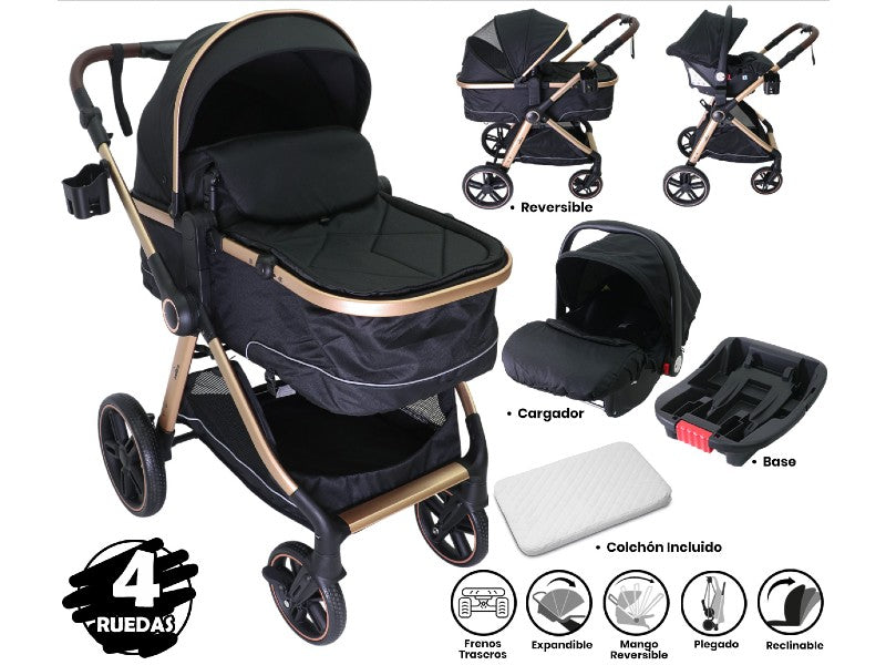 STROLLER FOR BABY BEBESITOS MILAN-702CB BLACK/BEIGE