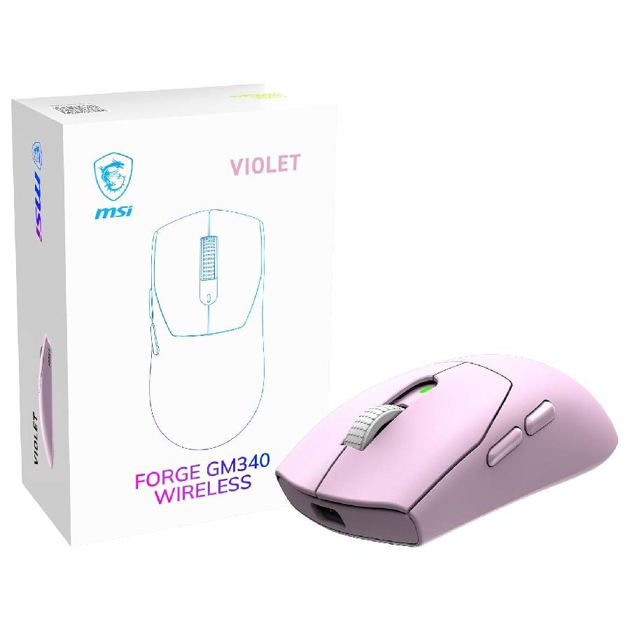 MOUSE GAMING RGB WIRELES MSI FORGE GM340 W VIOLET 2.4GHZ