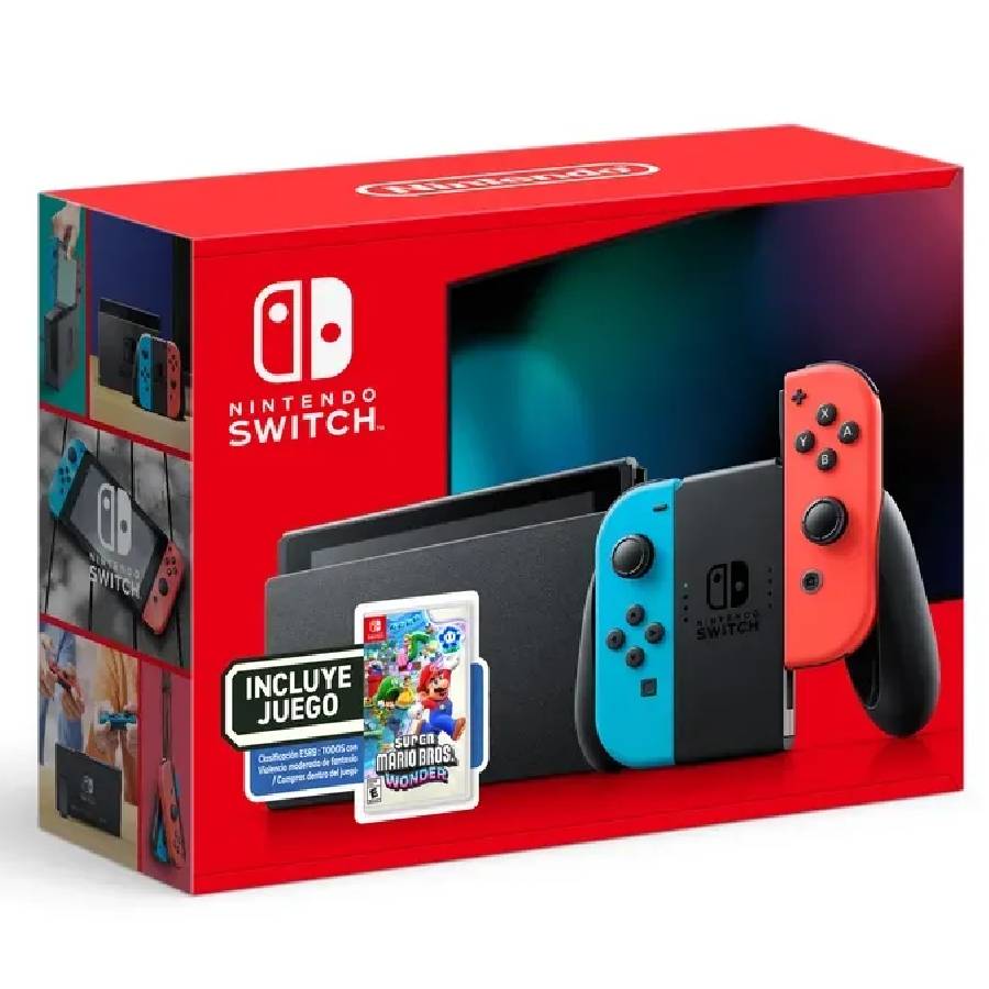 NINTENDO SWITCH V2 MARIO WONDERS NEON