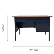 ESCRITORIO TAIKE OM-9057 2 GAVETAS METAL NEGRO