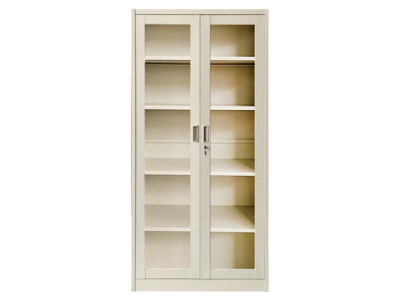 2-DOOR BEIGE WARDROBE WITH GLASS OM-9077