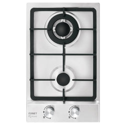 COCINA GAS FOSET PAE-302GA 2Q ACERO INOX.