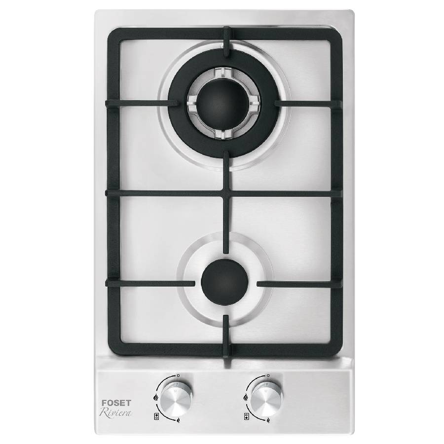 COCINA GAS FOSET PAE-302GA 2Q ACERO INOX.