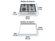 FOSET 4-Burner Gas Cooktop PAE-604GA Stainless Steel