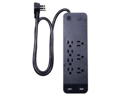 PROTECTOR PICOS 7 TOMAS GE 37054 NEGRO 2USB