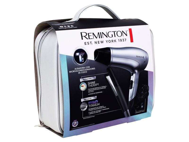 REMINGTON COMBO S4A500 HAIR DRYER + D3019-F FLAT IRON