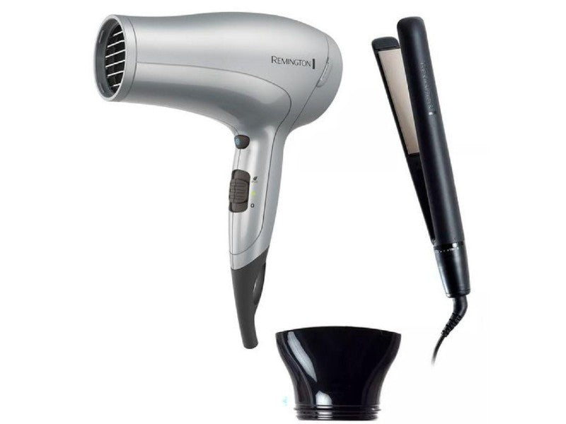 REMINGTON COMBO S4A500 HAIR DRYER + D3019-F FLAT IRON