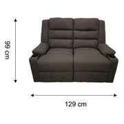 SOFA DOBLE RECLINABLE LINO CAFE TAIKE SA-4364
