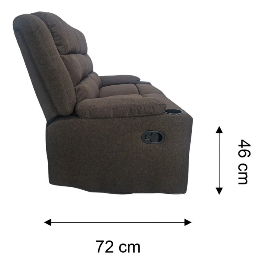 SOFA DOBLE RECLINABLE LINO CAFE TAIKE SA-4364