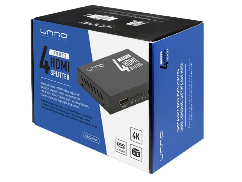 UNNO HB1205 4-PORT HDMI 30HZ BLACK SPLITTER
