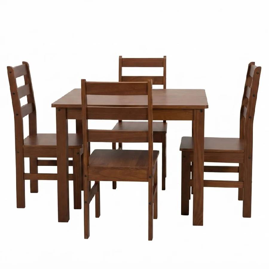 JUEGO COMEDOR 4 SILLAS TAIKE CO-4015 PINO