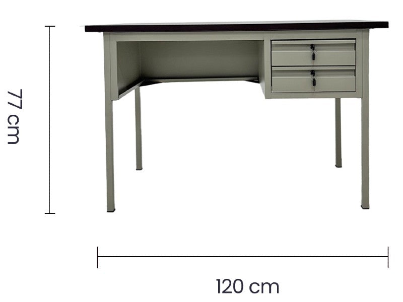 ESCRITORIO TAIKE OM-9058 2 GAVETAS METAL BEIGE