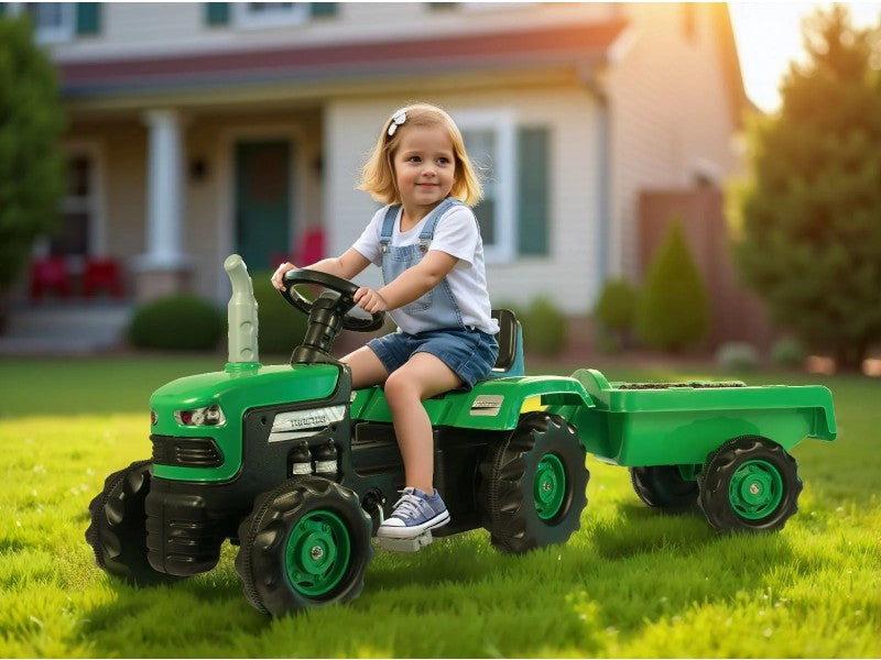 TRACTOR PEDAL DOLU DO8053 C/CARRETA VERDE