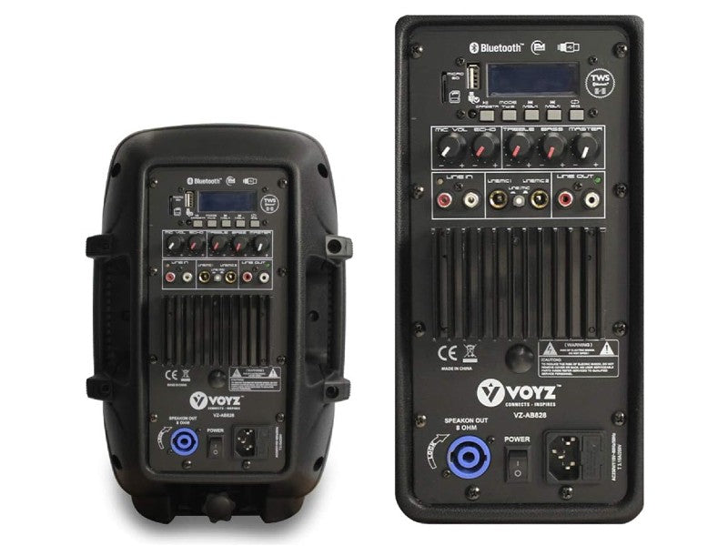 POWERED SPEAKER VOYZ VZ-AB828 8" OHM 600W/USB/SD/MP3/BT