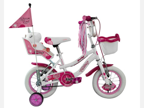 BICICLETA 12 INFANTIL FANTASY MUJER BLANCO/FUCSIA