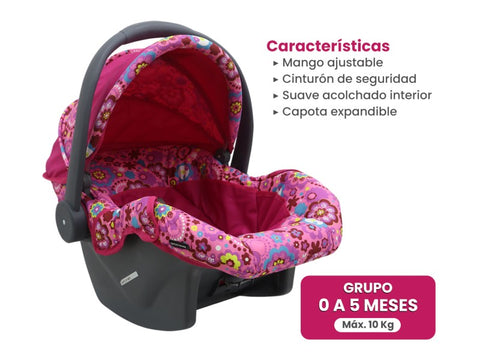 SILLA CARGADORA P/BEBE SPECTRUM SPM600168 ROSADO